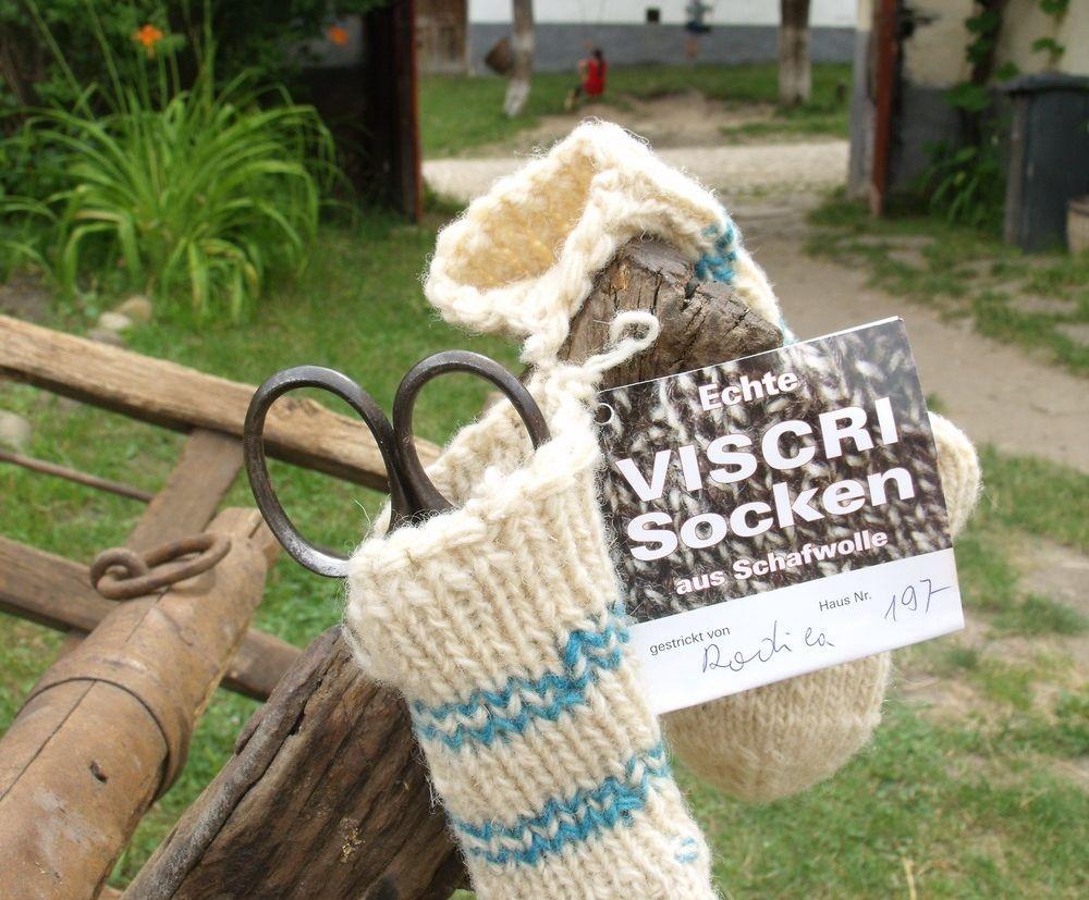 Natural wool socks from the village of Viscri