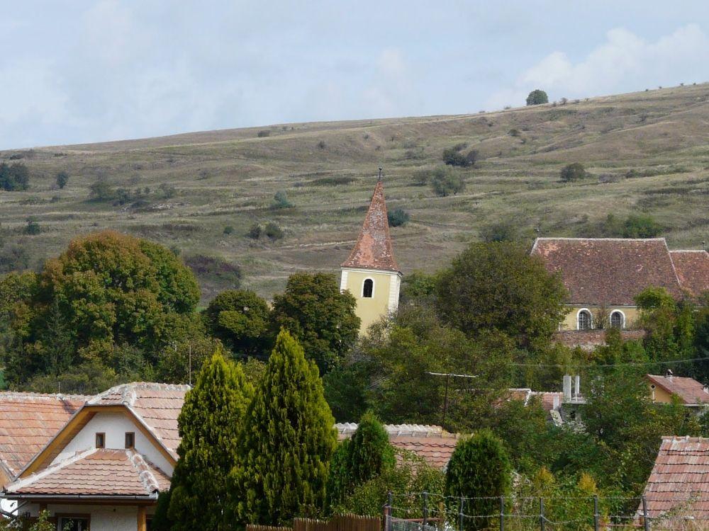 The church tower in Rusi, the most tilted in Romania.